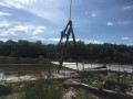 1200 lb tree removal with a crane from the Mannheim Weir