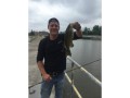 Small Bass captured in the drinking water reservoir and released back into the river where it came from