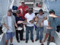 Red snappers, triggerfish and a ladyfish from the Gulf of Mexico, off the coast of Texas