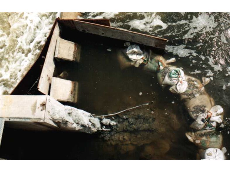 Modifying the west denil fishway at the Mannheim Weir, Grand River, Kitchener, Ontario