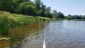 Measuring a sampled area to calculate biomass after electrofishing sections of the Grand River