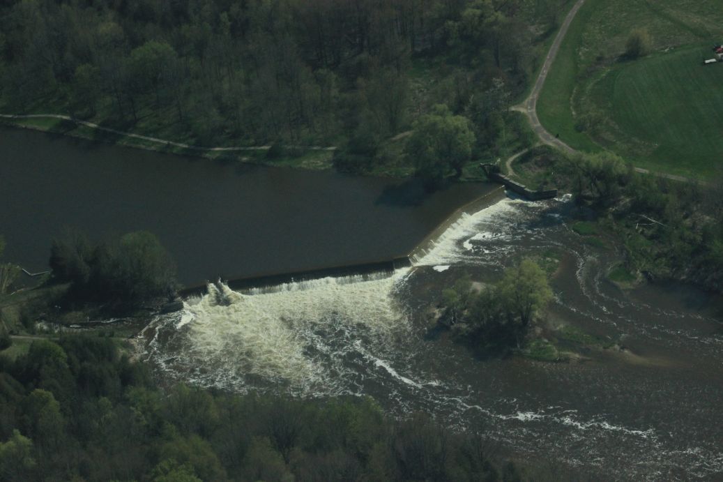 Aerial image Truax Dam Walkerton Ontario