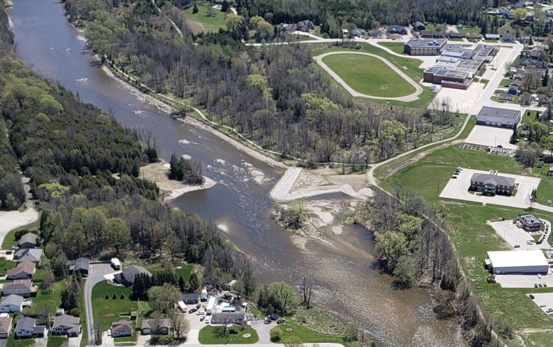 Aerial image Truax Dam removal