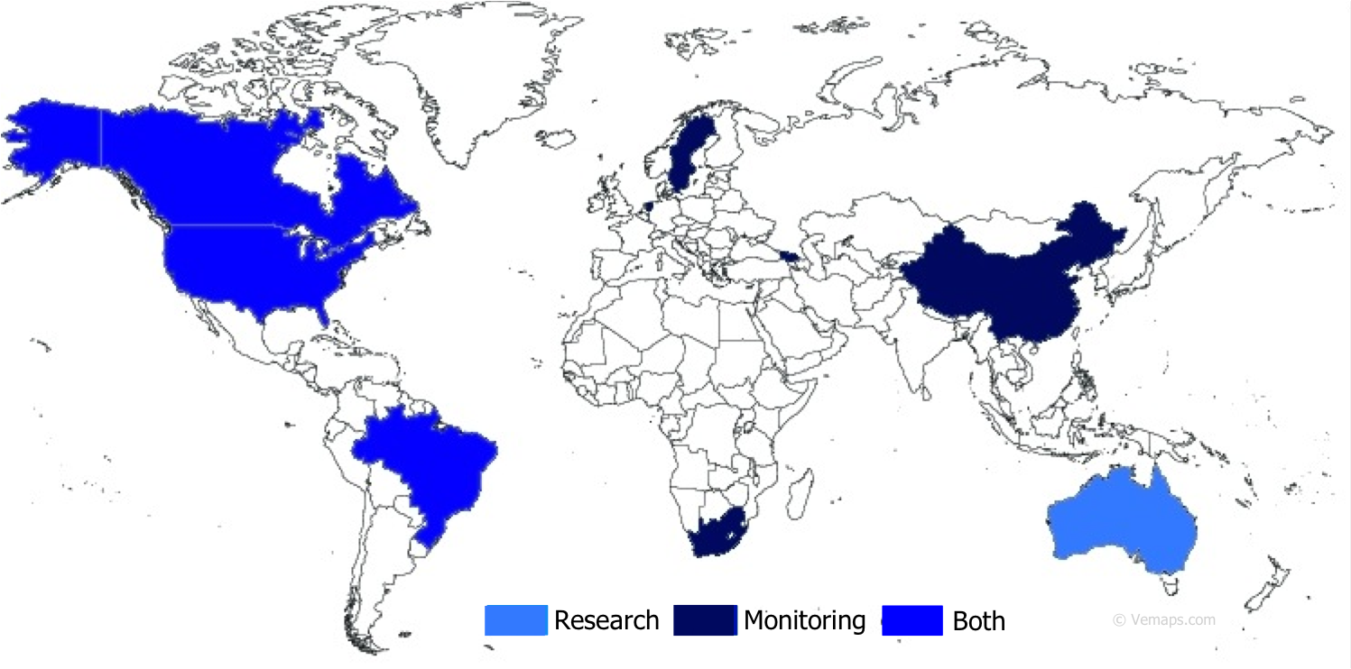 Biotactic monitoring and research world map